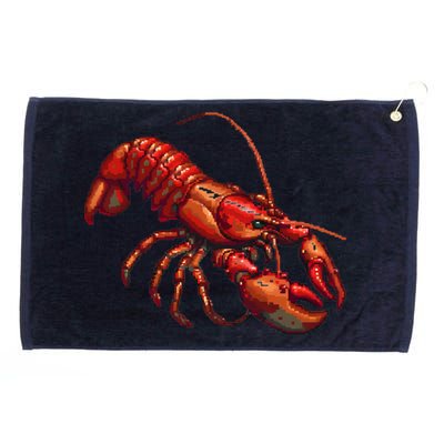 Lobster In Pixel Form Grommeted Golf Towel