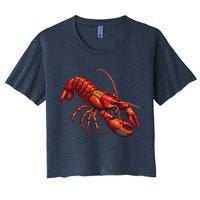 Lobster In Pixel Form Crop Top