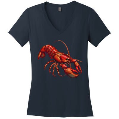 Lobster In Pixel Form Women's V-Neck T-Shirt