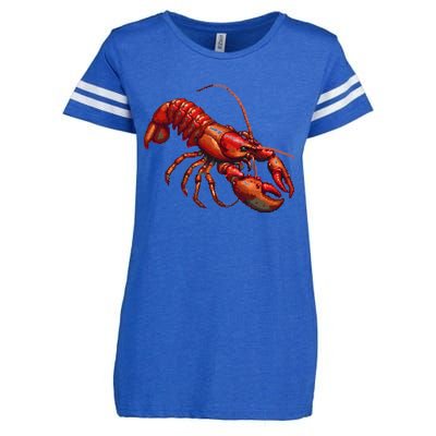 Lobster In Pixel Form Enza Ladies Jersey Football T-Shirt