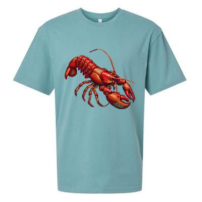 Lobster In Pixel Form Sueded Cloud Jersey T-Shirt