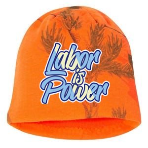 Labor Is Power Labour Movet Usa Canada American Workers Gift Kati - Camo Knit Beanie