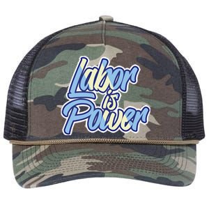 Labor Is Power Labour Movet Usa Canada American Workers Gift Retro Rope Trucker Hat Cap