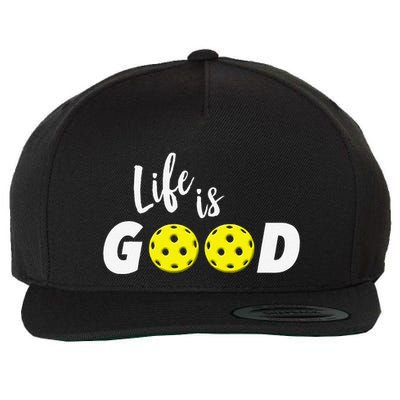 Life Is Pickleball Funny Wool Snapback Cap