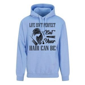 Life Isn't Perfect But Your Hair Can Be Barber Hair Cutting Gift Unisex Surf Hoodie