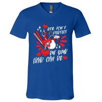 Life Isn't Perfect But Your Hair Can Be Barber Hairdresser Meaningful Gift V-Neck T-Shirt