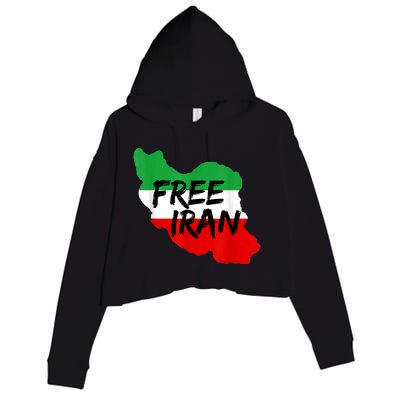 Love Iran Persian Freedom Free Iran Crop Fleece Hoodie