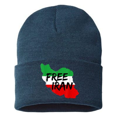 Love Iran Persian Freedom Free Iran Sustainable Knit Beanie