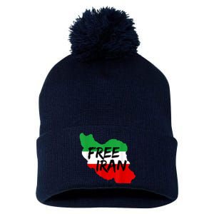 Love Iran Persian Freedom Free Iran Pom Pom 12in Knit Beanie