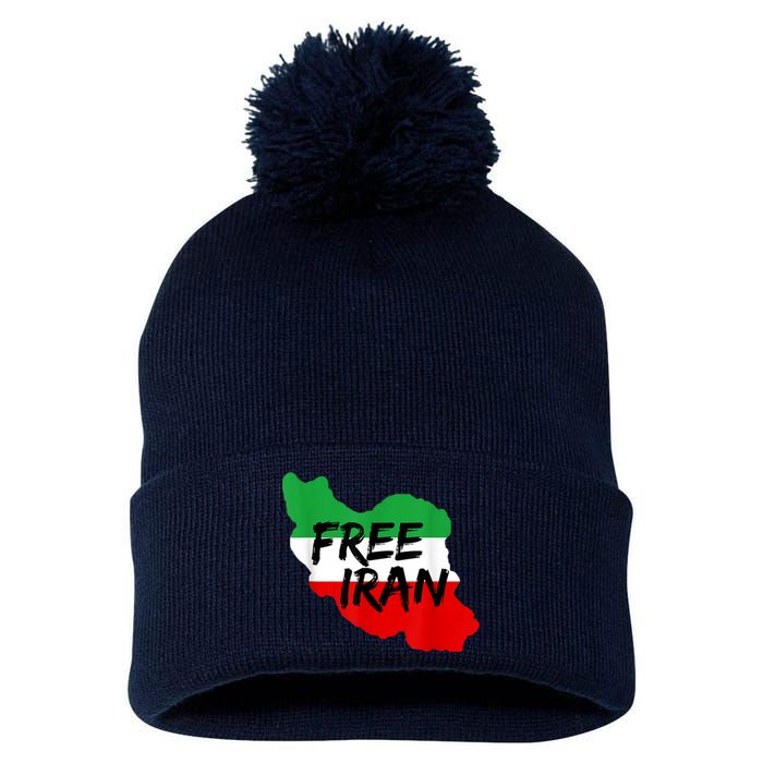 Love Iran Persian Freedom Free Iran Pom Pom 12in Knit Beanie