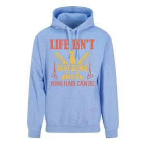 Life Isn't Perfect But Your Hair Can Be Hair Cutting Barber Gift Unisex Surf Hoodie