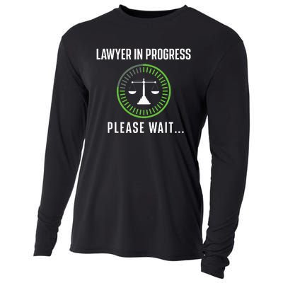 Lawyer In Progress Please Wait Attorney Law School Degree Cooling Performance Long Sleeve Crew