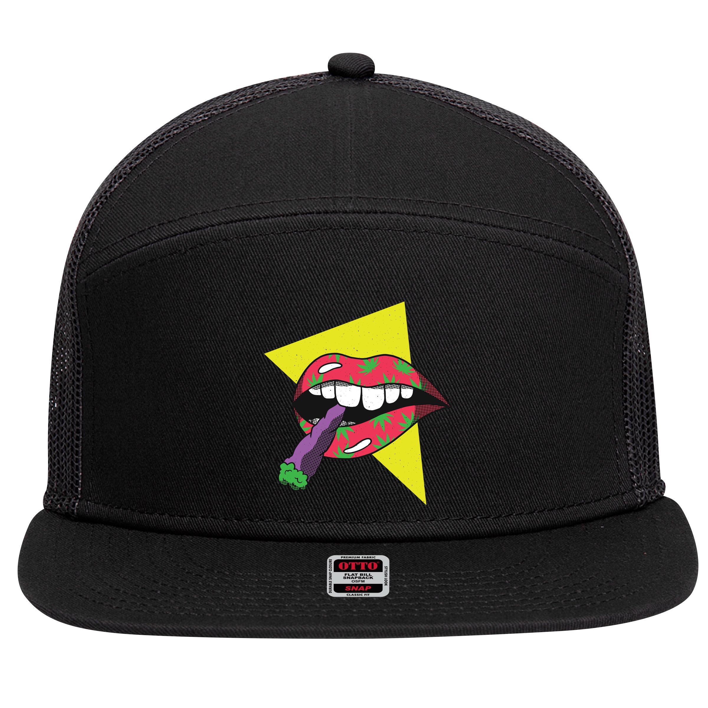 Lips Joint 7 Panel Mesh Trucker Snapback Hat
