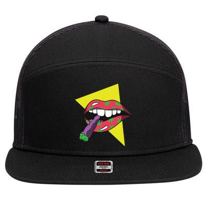 Lips Joint 7 Panel Mesh Trucker Snapback Hat