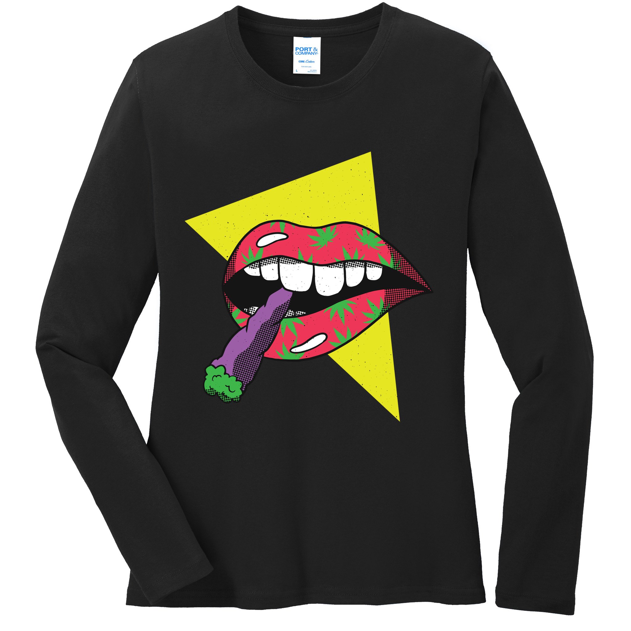 Lips Joint Ladies Long Sleeve Shirt
