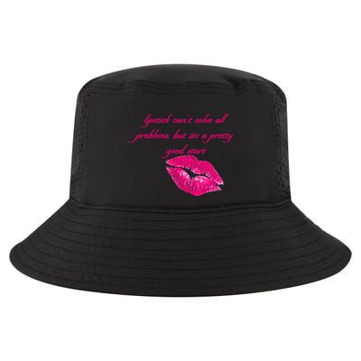 Lipstick Can't Solve All Pretty Problems But It's A Good Start Cool Comfort Performance Bucket Hat