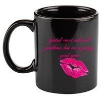 Lipstick Can't Solve All Pretty Problems But It's A Good Start 11oz C Handle Ceramic Mug