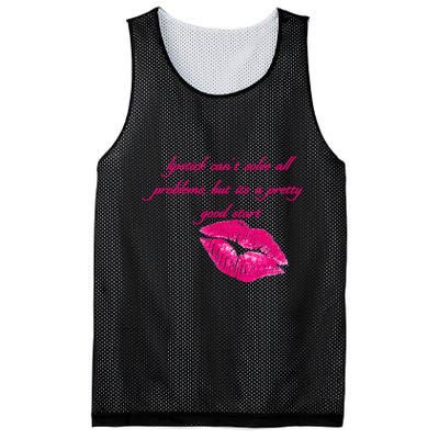 Lipstick Can't Solve All Pretty Problems But It's A Good Start Mesh Reversible Basketball Jersey Tank