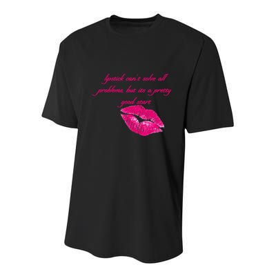 Lipstick Can't Solve All Pretty Problems But It's A Good Start Youth Performance Sprint T-Shirt