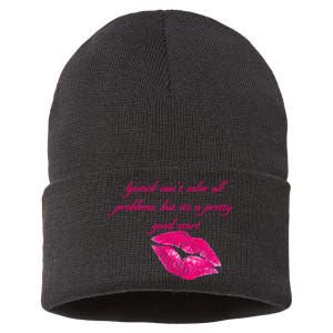 Lipstick Can't Solve All Pretty Problems But It's A Good Start Sustainable Knit Beanie