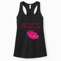 Lipstick Can't Solve All Pretty Problems But It's A Good Start Womens Tank Top