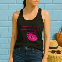 Lipstick Can't Solve All Pretty Problems But It's A Good Start Womens Tank Top