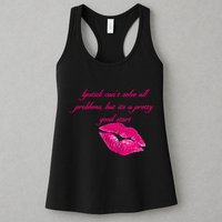 Lipstick Can't Solve All Pretty Problems But It's A Good Start Womens Tank Top