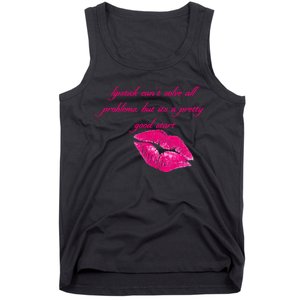 Lipstick Can't Solve All Pretty Problems But It's A Good Start Tank Top