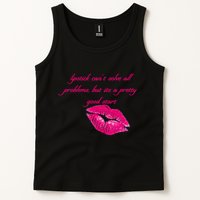 Lipstick Can't Solve All Pretty Problems But It's A Good Start Tank Top