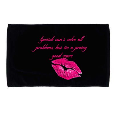 Lipstick Can't Solve All Pretty Problems But It's A Good Start Microfiber Hand Towel