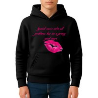 Lipstick Can't Solve All Pretty Problems But It's A Good Start Kids Hoodie