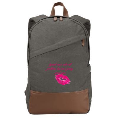 Lipstick Can't Solve All Pretty Problems But It's A Good Start Cotton Canvas Backpack