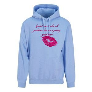 Lipstick Can't Solve All Pretty Problems But It's A Good Start Unisex Surf Hoodie