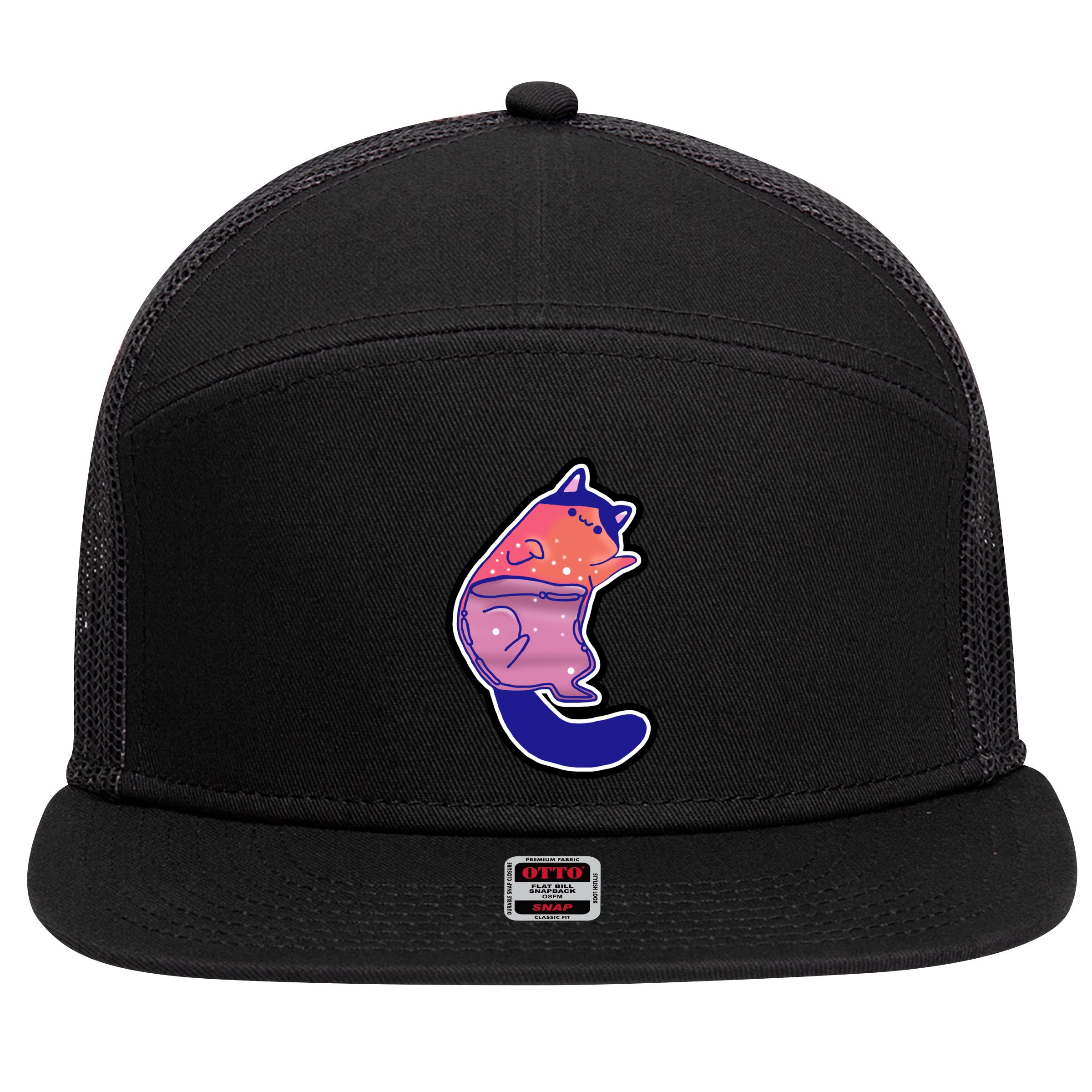 Liquid Cat 7 Panel Mesh Trucker Snapback Hat