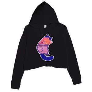 Liquid Cat Crop Fleece Hoodie