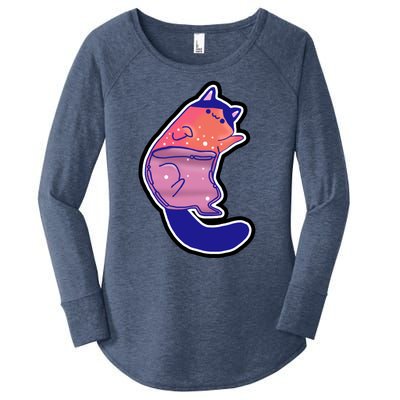 Liquid Cat Women's Perfect Tri Tunic Long Sleeve Shirt