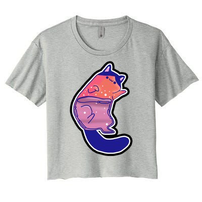 Liquid Cat Women's Crop Top Tee