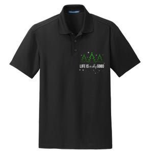 Life Is Really Good Because Winter Season Christmas Holiday Dry Zone Grid Polo