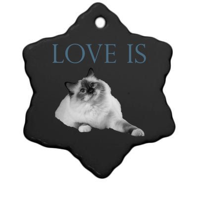 Love Is Ragdoll Cat Gift Ceramic Star Ornament