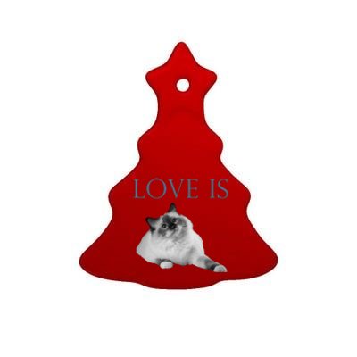 Love Is Ragdoll Cat Gift Ceramic Tree Ornament