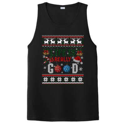 Life Is Really Good Christmas Ugly Xmas Sweater Great Gift PosiCharge Competitor Tank