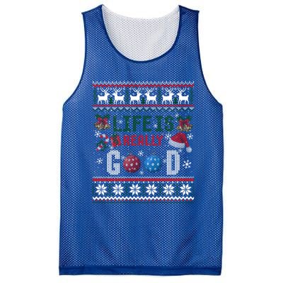 Life Is Really Good Christmas Ugly Xmas Sweater Great Gift Mesh Reversible Basketball Jersey Tank