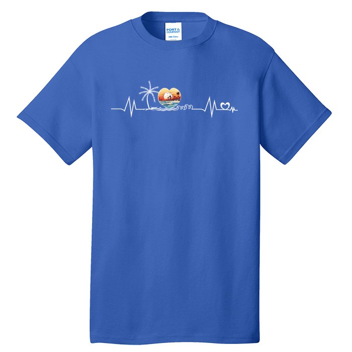 Life Is Really Good Beach Heartbeat Summer Beach Vacation Gift Tall T-Shirt