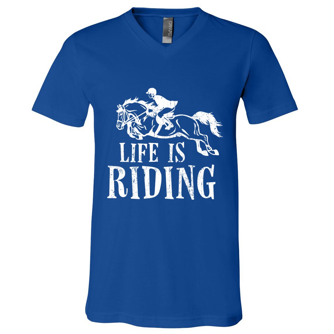 Life Is Riding Horses Equestrian Rider Show Jumper Mom Gift V-Neck T-Shirt
