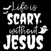 Life Is Scary Without Jesus Ghost Christian Halloween Sustainable Bucket Hat