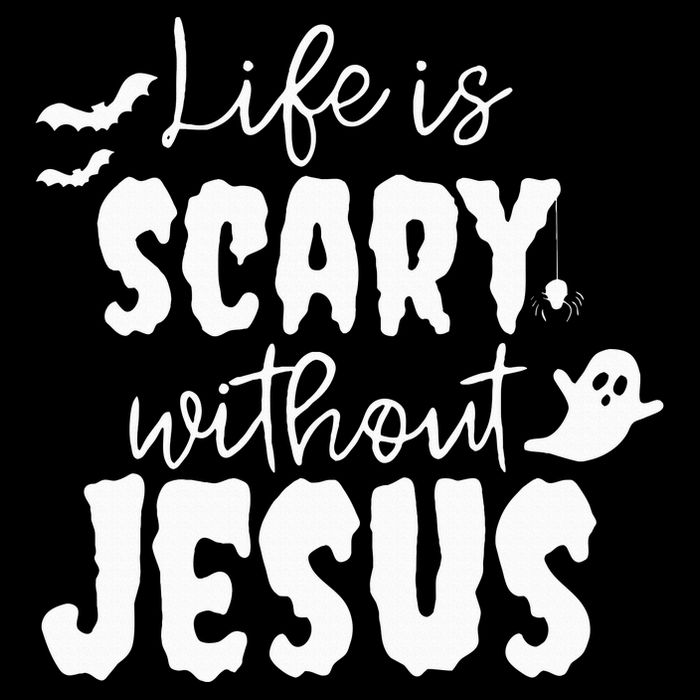 Life Is Scary Without Jesus Ghost Christian Halloween Sustainable Bucket Hat