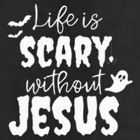 Life Is Scary Without Jesus Ghost Christian Halloween Adult Drive Performance Visor