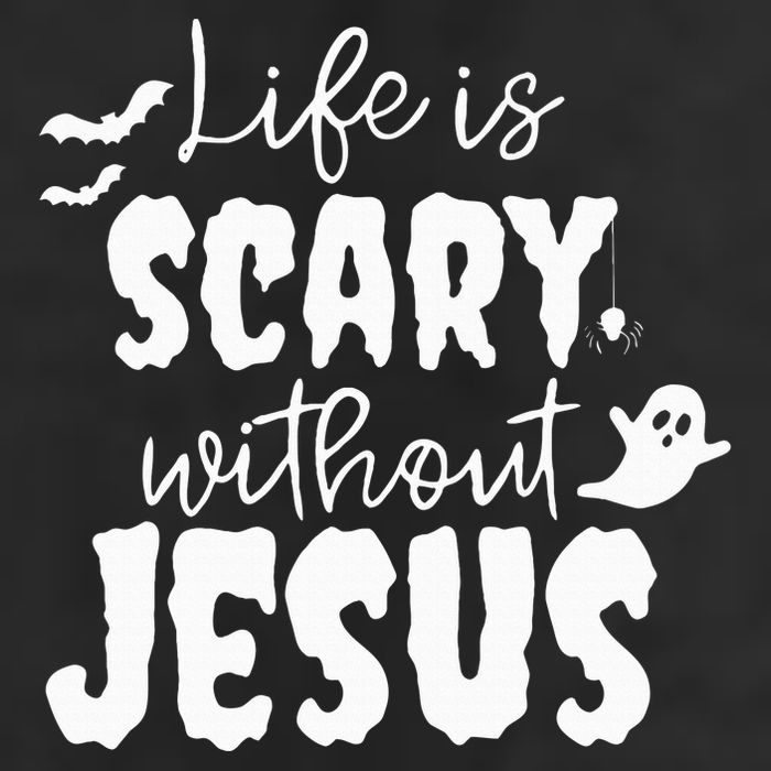 Life Is Scary Without Jesus Ghost Christian Halloween Adult Drive Performance Visor