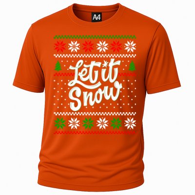 Let It Snow Christmas Funny Xmas Design Great Gift Cooling Performance Crew T-Shirt