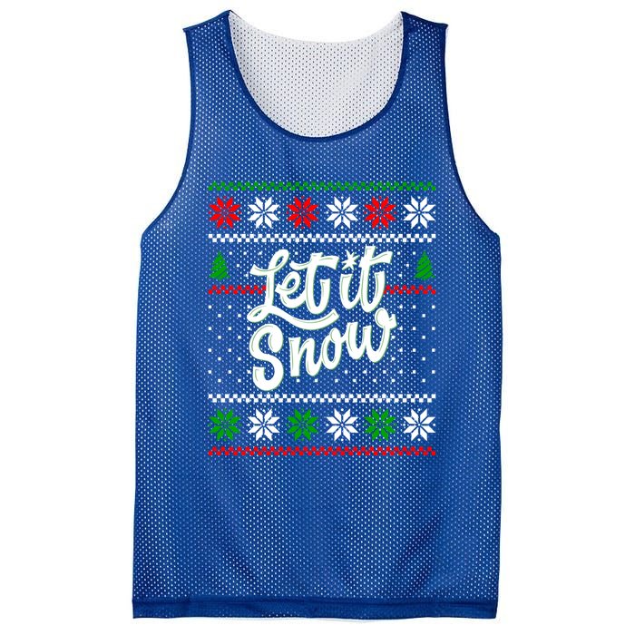 Let It Snow Christmas Funny Xmas Design Great Gift Mesh Reversible Basketball Jersey Tank